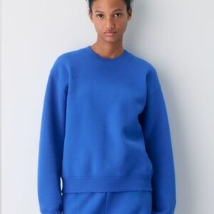 Aritzia Jazz Blue Perfect Crew Sweatfleece Sweat Shirt Medium